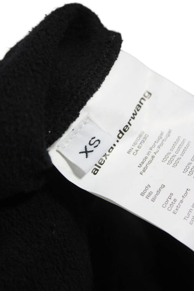 Alexander Wang Womens Cardigan Black Cotton Snap Long Sleeve Size XS