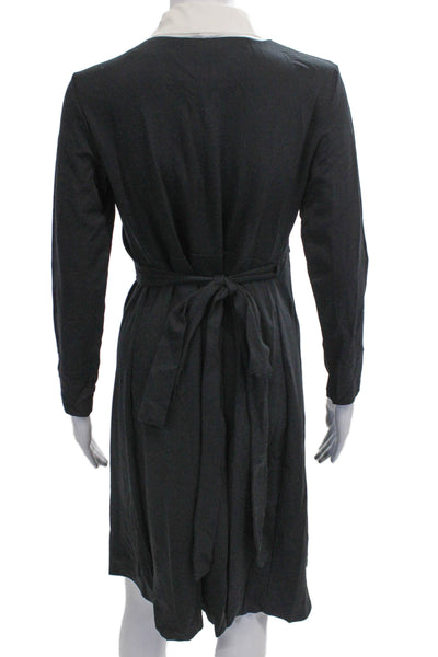 Seraphine Women Wrap Dress Black VNeck Longsleeve Knee-Length Maternity Size 4