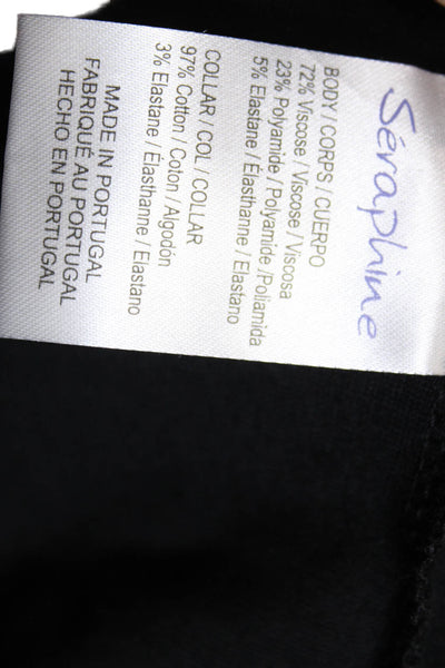 Seraphine Women Wrap Dress Black VNeck Longsleeve Knee-Length Maternity Size 4