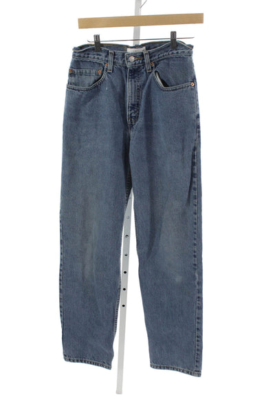 Levi's Unisex Adults Straight Jeans Blue Cotton Mid Rise Button Size 26