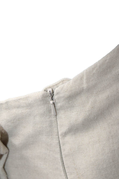 Eileen Fisher Women Beige Linen V-Neck Long Sleeve Tunic Set Size L