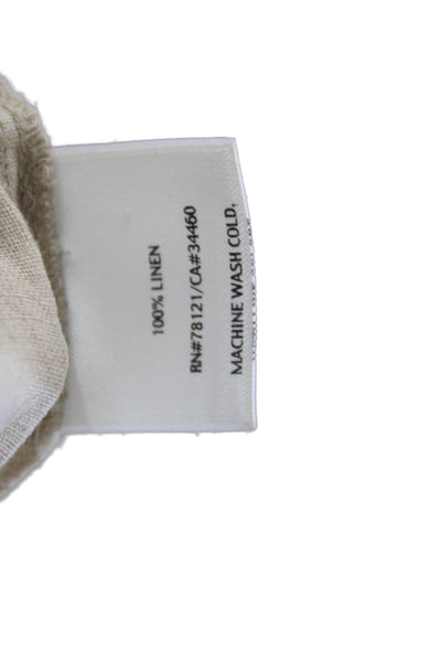 Eileen Fisher Women Cropped Linen Pants Beige Size L