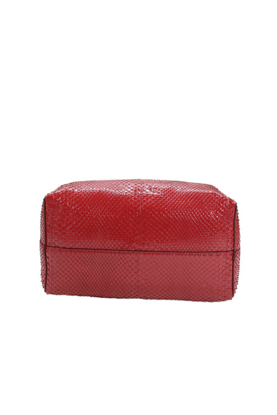 Tom Ford Womens Embossed Toggle Small Satchel Bag Handbag Red