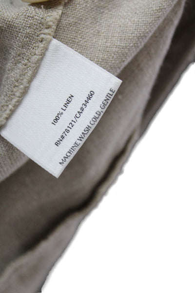 Lilly Pulitzer Women Dress Pants Beige Linen Button Size L