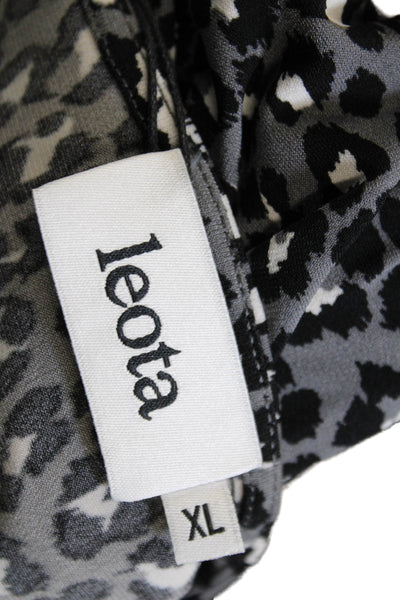 Leota Womens Shift Dress Animal Print Multicolor Long Sleeve Size XL