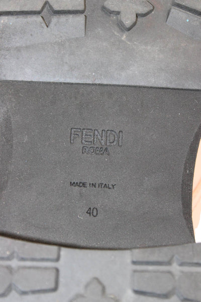Fendi Womens Monogram High Top Combat Boots Shoes Pink Size 40