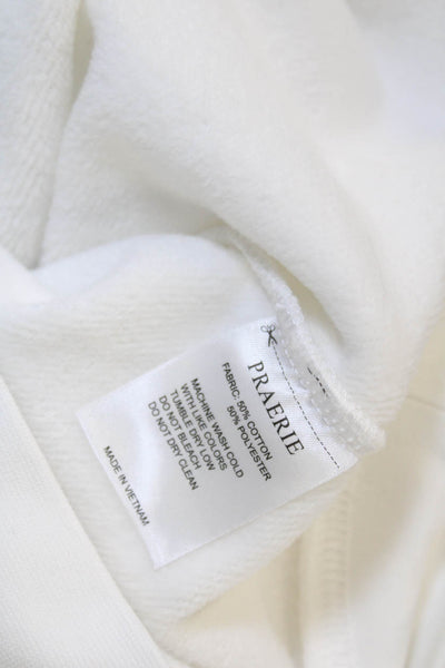 Praerie Womens Pullover White Cotton Crewneck Western Size S