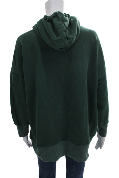 FP Movement Women Pullover Cowl Neck Green Cotton Blend Long Sleeve Size XS