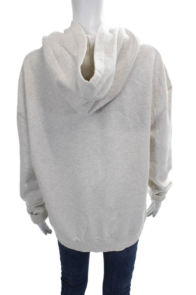 Roots Unisex Adults Pullover Hoodie Beige Cotton Long Sleeve Size M