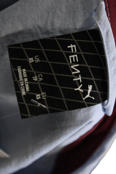 Fenty Women Collared Pullover Windbreaker Blue Nylon Long Sleeve Solid Size XS