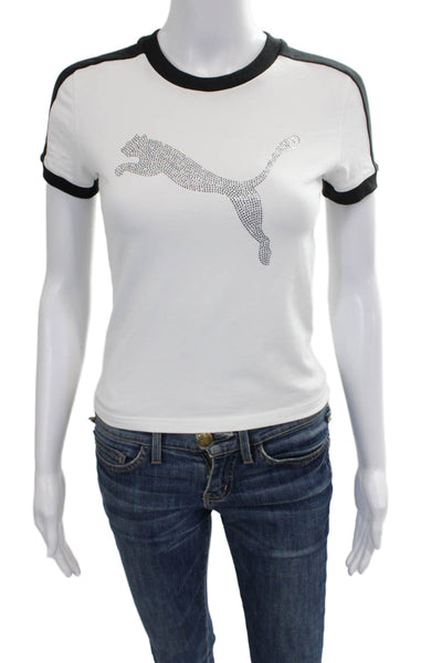 Fenty Puma by Rihanna Women Ringer Tee White Crewneck Short Sleeve Size XS