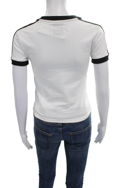 Fenty Puma by Rihanna Women Ringer Tee White Crewneck Short Sleeve Size XS