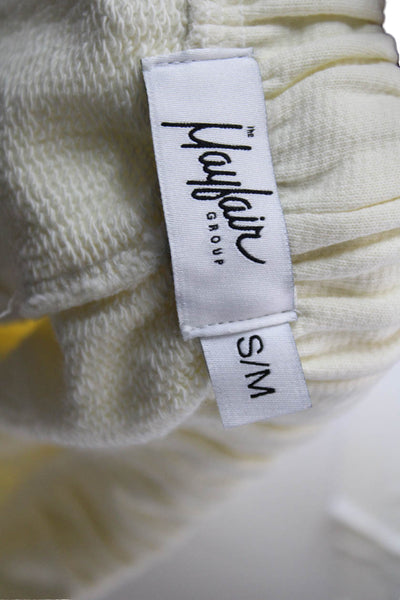 Mayfair Women Sweat Shorts Yellow Cotton Pull On Solid Size S