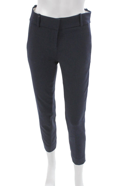 J Crew Womens Ankle Pants Blue Polyester Zip Inseam 26 Size 0
