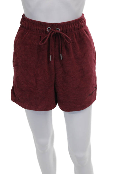 Fenty Puma by Rihanna Women Sweat Shorts Red Drawstring Cotton Size XS