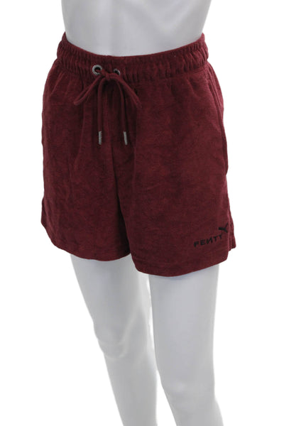 Fenty Puma by Rihanna Women Sweat Shorts Red Drawstring Cotton Size XS