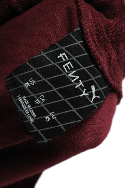 Fenty Puma by Rihanna Women Sweat Shorts Red Drawstring Cotton Size XS