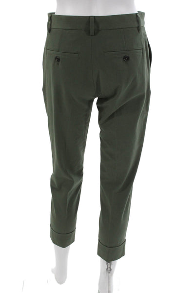 Closed Womens Cropped Green Polyester Button Pants Size 25