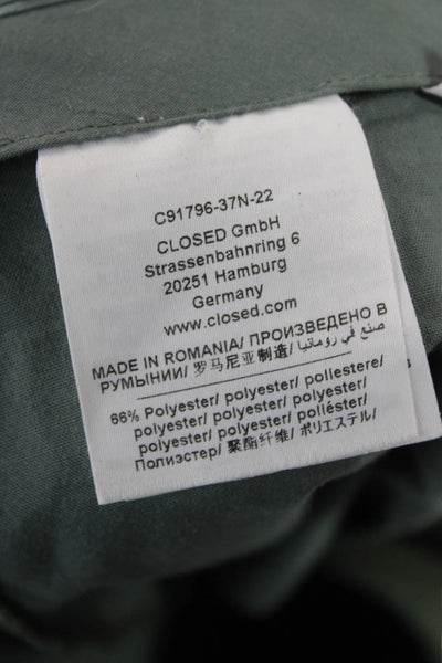 Closed Womens Cropped Green Polyester Button Pants Size 25
