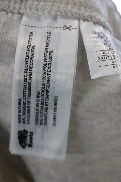 Roots Unisex Adults Gray Sweatpants 80% Organic Cotton Pull On Size S