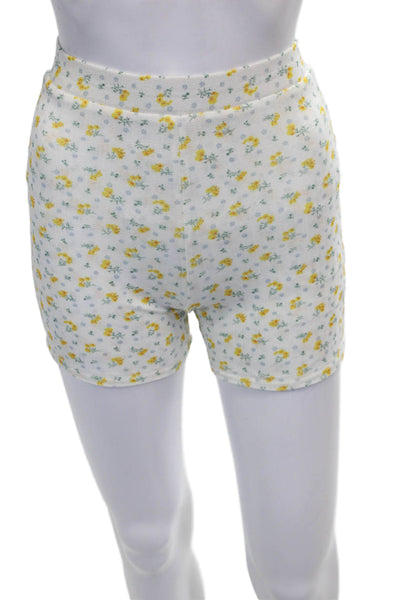 My Mum Made It Womens Hot Pants White Polyester Floral Size XS
