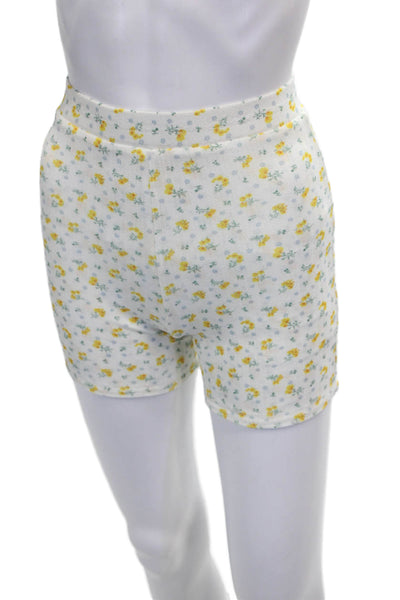 My Mum Made It Womens Hot Pants White Polyester Floral Size XS