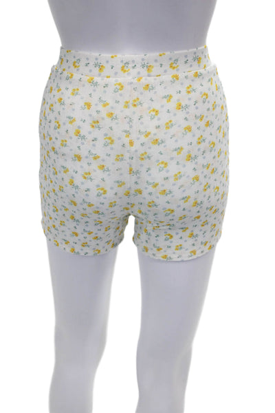My Mum Made It Womens Hot Pants White Polyester Floral Size XS