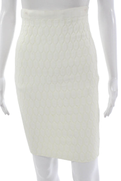 Jonathan Simkhai Women Straight Pencil Skirt White Geometric Pull On Size XS