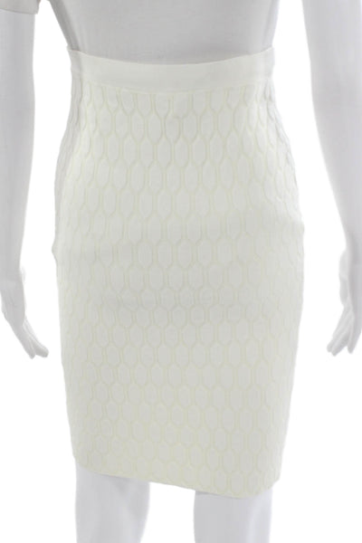 Jonathan Simkhai Women Straight Pencil Skirt White Geometric Pull On Size XS
