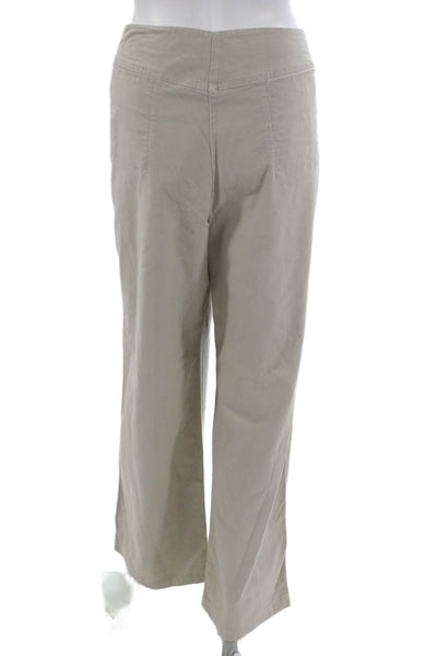 Eileen Fisher Womens Beige Cotton Dress Pants Button Inseam 30 Size L