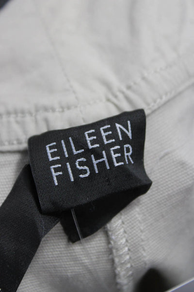 Eileen Fisher Womens Beige Cotton Dress Pants Button Inseam 30 Size L