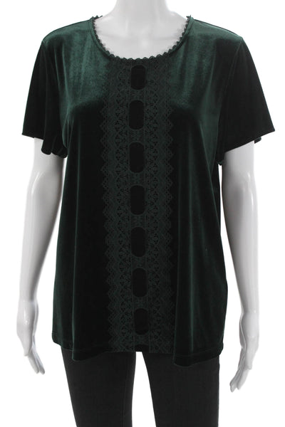 Karl Lagerfeld Women Tunic Green Polyester Round Neck Short Sleeve Size L