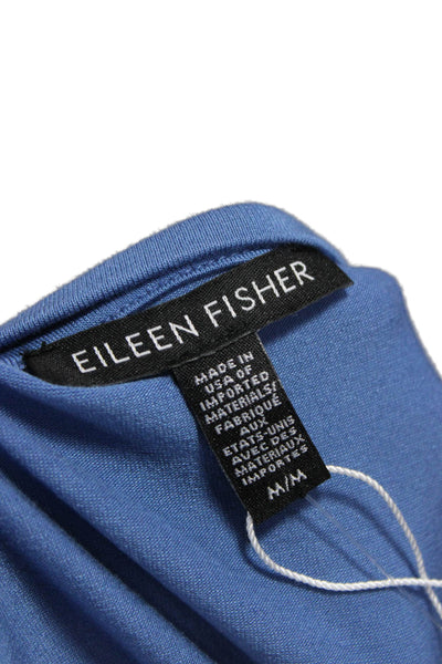Eileen Fisher Women Basic T-Shirt Short Sleeve Round Neck Tencel Blue Size M