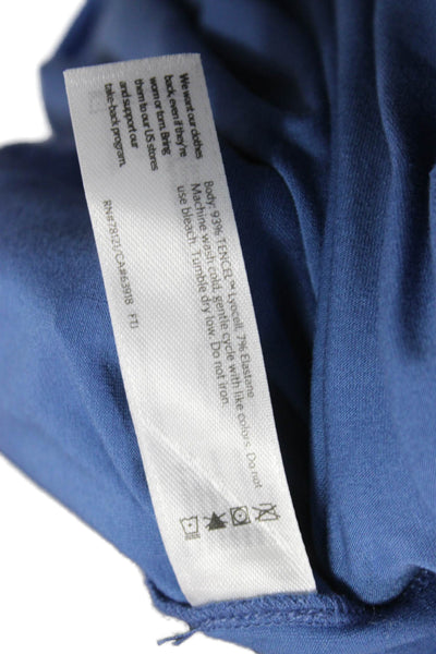 Eileen Fisher Women Basic T-Shirt Short Sleeve Round Neck Tencel Blue Size M