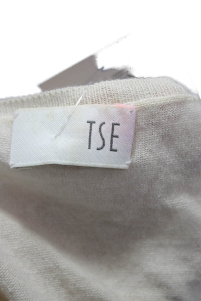 Tse Women Beige Cashmere Scoop Neck Sleeveless Basic Tank Size L