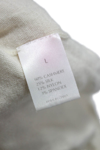 Tse Women Beige Cashmere Scoop Neck Sleeveless Basic Tank Size L