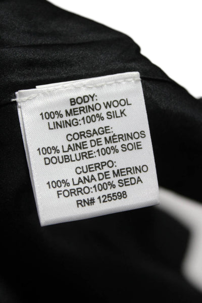 Ellen Tracy Womens Black Merino Wool V Neck Cardigan 3/4 Sleeve Size XL