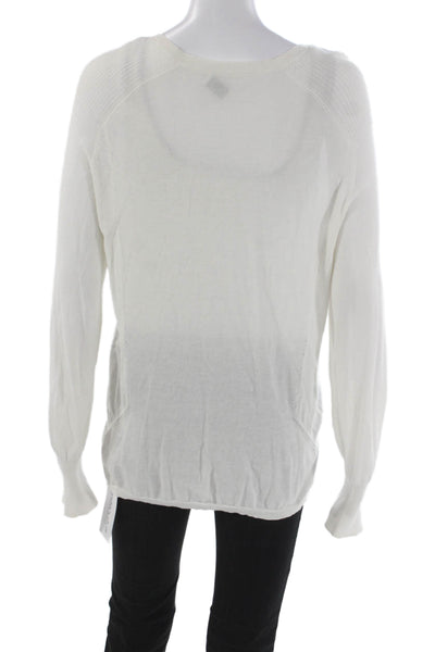Tse Womens Cardigan White V-Neck Long Sleeve Cotton Size XL