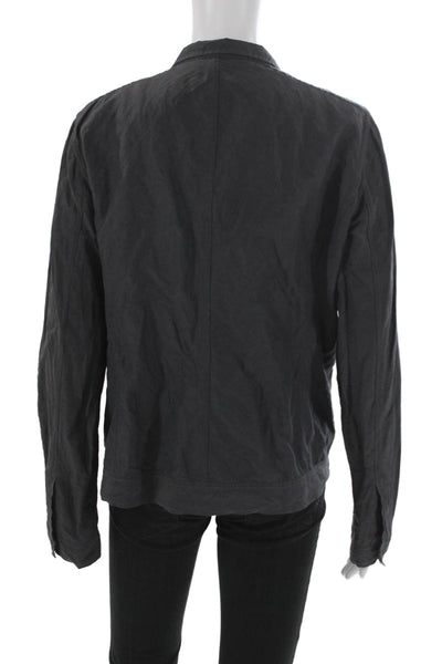 Eileen Fisher Womens Basic Jacket Gray Zip Long Sleeve Size L