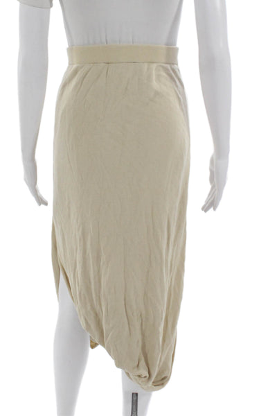 Zara Women Tulip Midi Skirt Beige Viscose Size S