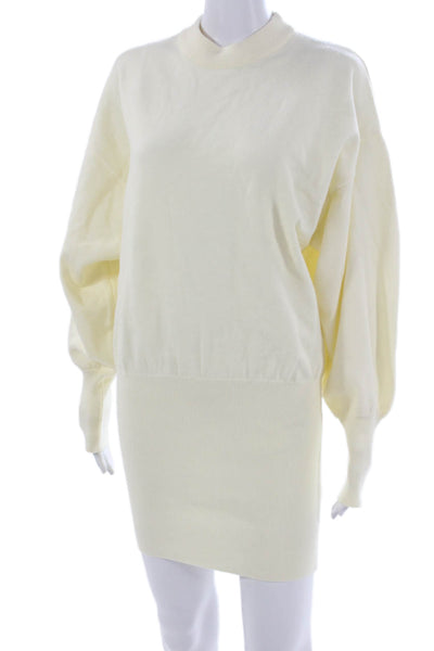 De Rococo Womens Sweater Dress Yellow Mock Neck Long Sleeve Acrylic Size XS