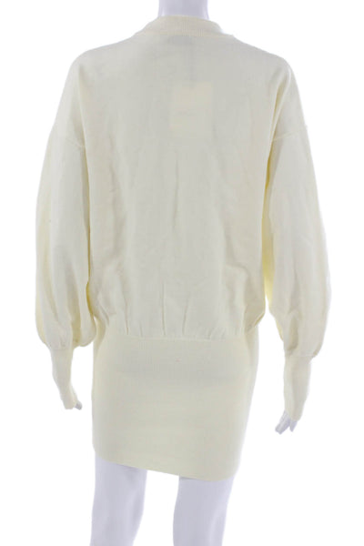 De Rococo Womens Sweater Dress Yellow Mock Neck Long Sleeve Acrylic Size XS