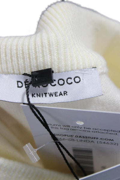 De Rococo Womens Sweater Dress Yellow Mock Neck Long Sleeve Acrylic Size XS