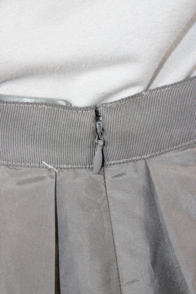 J Crew Women Pleated Silk Skirt Gray Short Zip Size 00