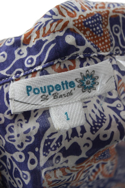 Poupette St. Barth Women Silk Batik Romper Multicolor Size 1