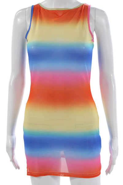 Blackbough Women Bodycon Multicolor Tropical Sleeveless Dress Size One Size
