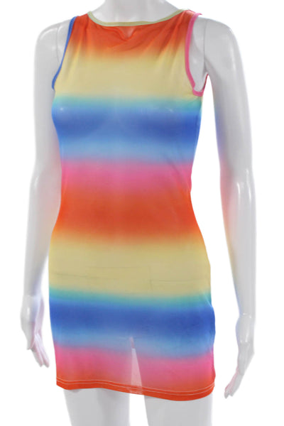 Blackbough Women Bodycon Multicolor Tropical Sleeveless Dress Size One Size