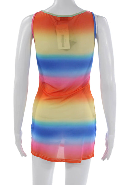 Blackbough Women Bodycon Multicolor Tropical Sleeveless Dress Size One Size