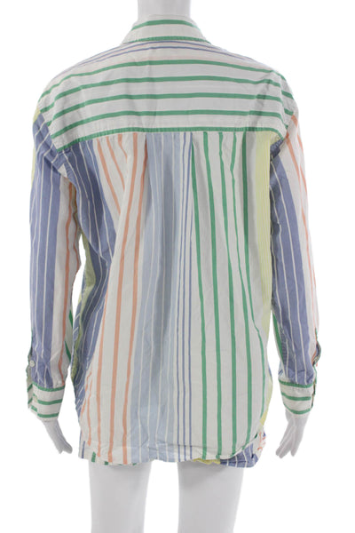 Rails Women Multicolor Striped Collared Button Up Long Sleeve Pajama Set Size S