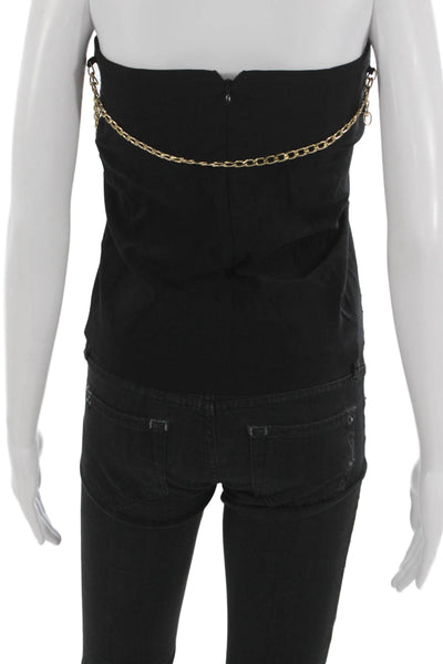 Zara Women Basic Viscose Sleeveless Tank Black Square Neck Size XS